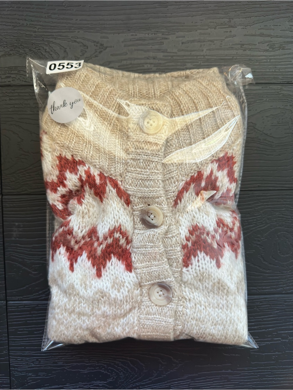Decree Fair Isle Knit Cardigan Sweater Nordic Cabincore Granola Size L Vintage - Picture 9 of 9